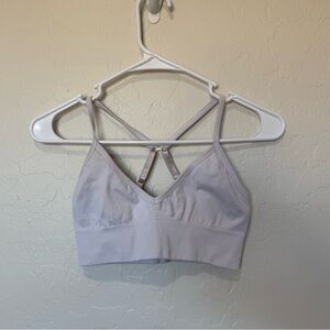 lululemon athletica Light Gray Strappy Sports Bra